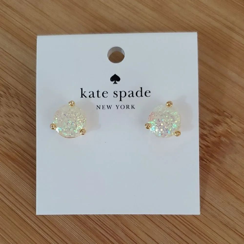 Kate Spade Rise and Shine Opal Glitter Stud Earrings NWT